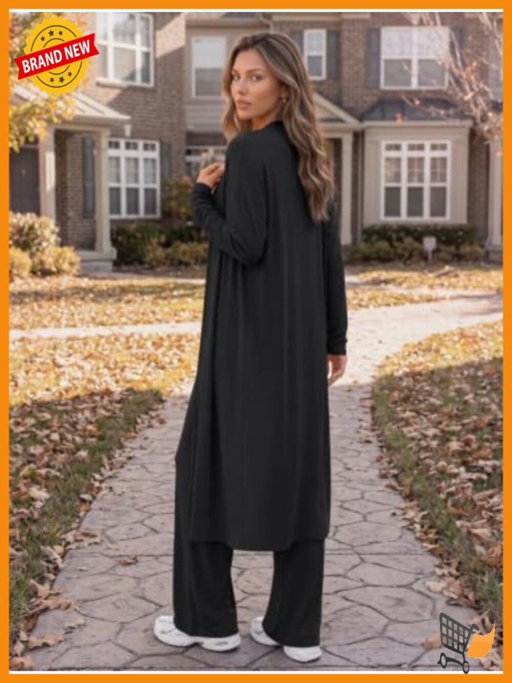 3 Piece Lounge Set Crop Tank Wide Leg Pants Duster Travel Outfit - Picture 3 of 5